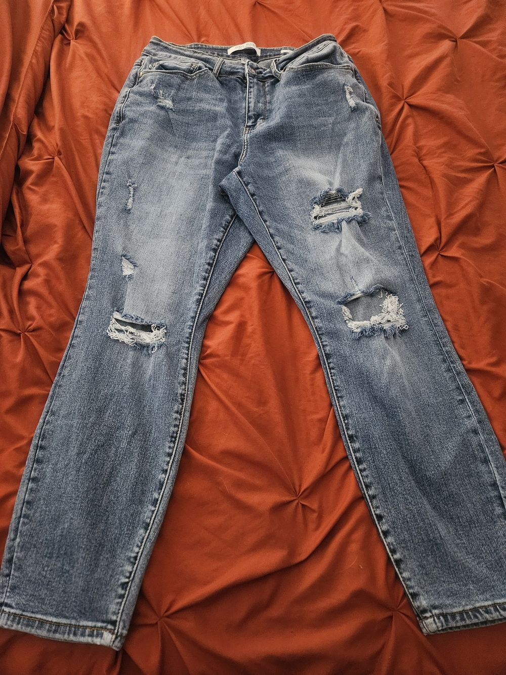 Judy Blue Distressed Light Blue Boyfriend Jeans